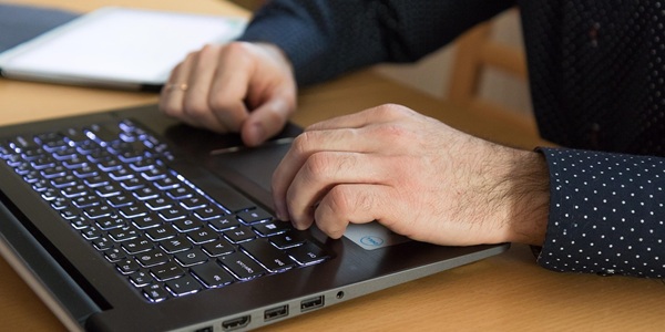 Business owner working on a WordPress website