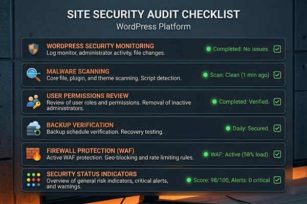 WordPress security audit checklist